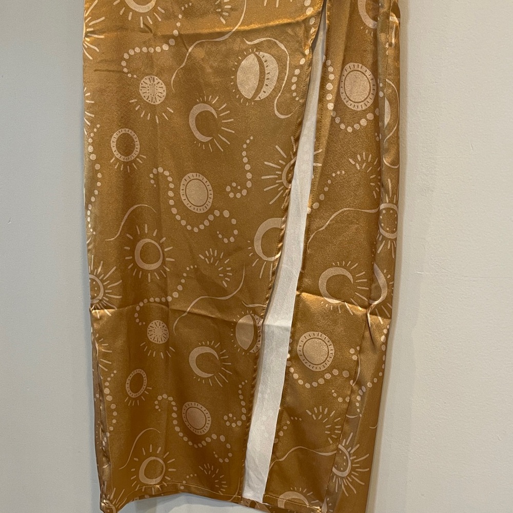 Free People Gold Celestial Skirt Size 8 - Picture 5 of 9
